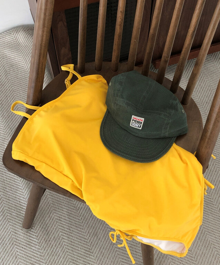 【カップ付き】ボーダーモノキニ(5color) YELLOW