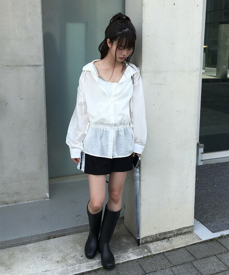 バックルロングレインブーツ BLACK