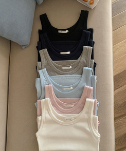 ノースリーブ クロップレイヤードキャミソール(6color)