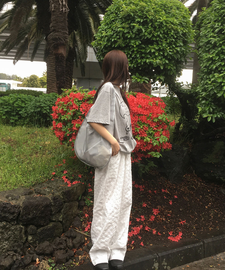 【丈別】フラワーワイドトレーニングパンツ IVORY