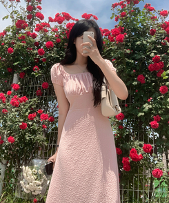 ロングワンピース フラワーロングワンピース PINK