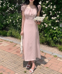 ロングワンピース フラワーロングワンピース PINK