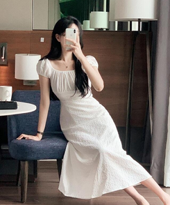 ロングワンピース フラワーロングワンピース IVORY