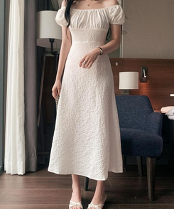 ロングワンピース フラワーロングワンピース IVORY