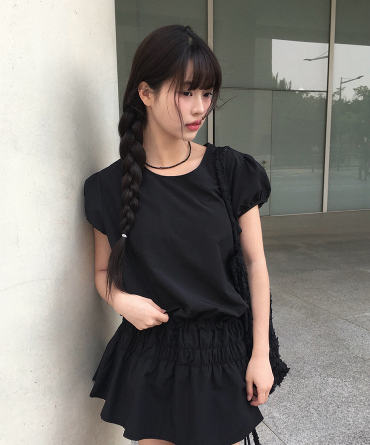 my first Katie シャーリングミニワンピース my first Katie シャーリングミニワンピース