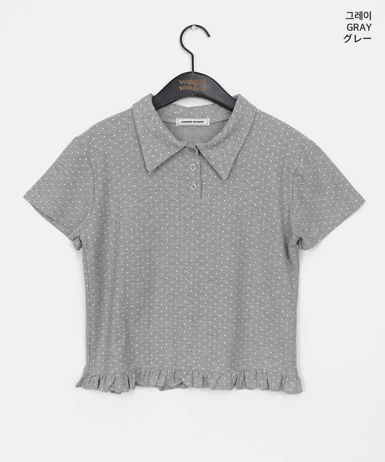 ドットフリル半袖Tシャツ