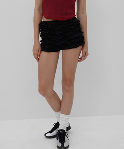 ティアードバンディングショートパンツ BLACK