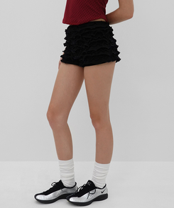 ティアードバンディングショートパンツ BLACK