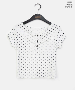 半袖Tシャツ ドットボタンシャーリング半袖Tシャツ