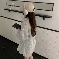 シャツ シースルーチェックシャツ WHITE