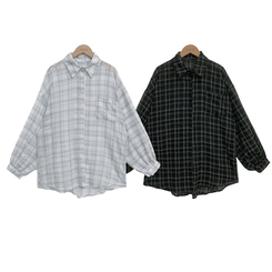 シャツ シースルーチェックシャツ