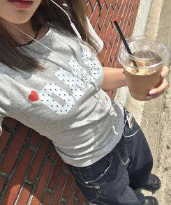 半袖Tシャツ ドットレタリング半袖Tシャツ Merange Gray