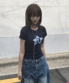半袖Tシャツ スターレタリング半袖Tシャツ NAVY