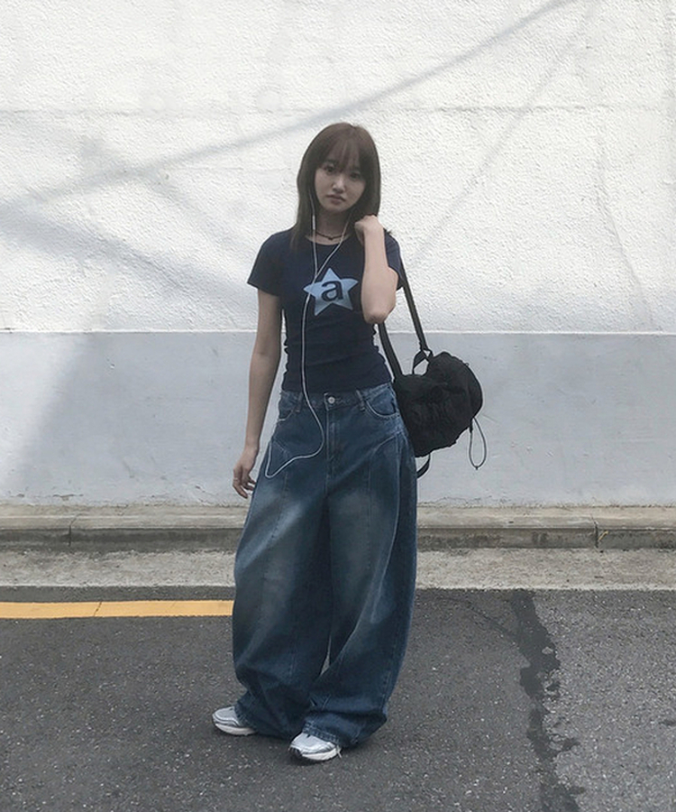 スターレタリング半袖Tシャツ NAVY