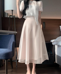 フレアロングスカート BEIGE