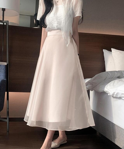 フレアロングスカート BEIGE