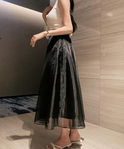 フレアロングスカート BLACK