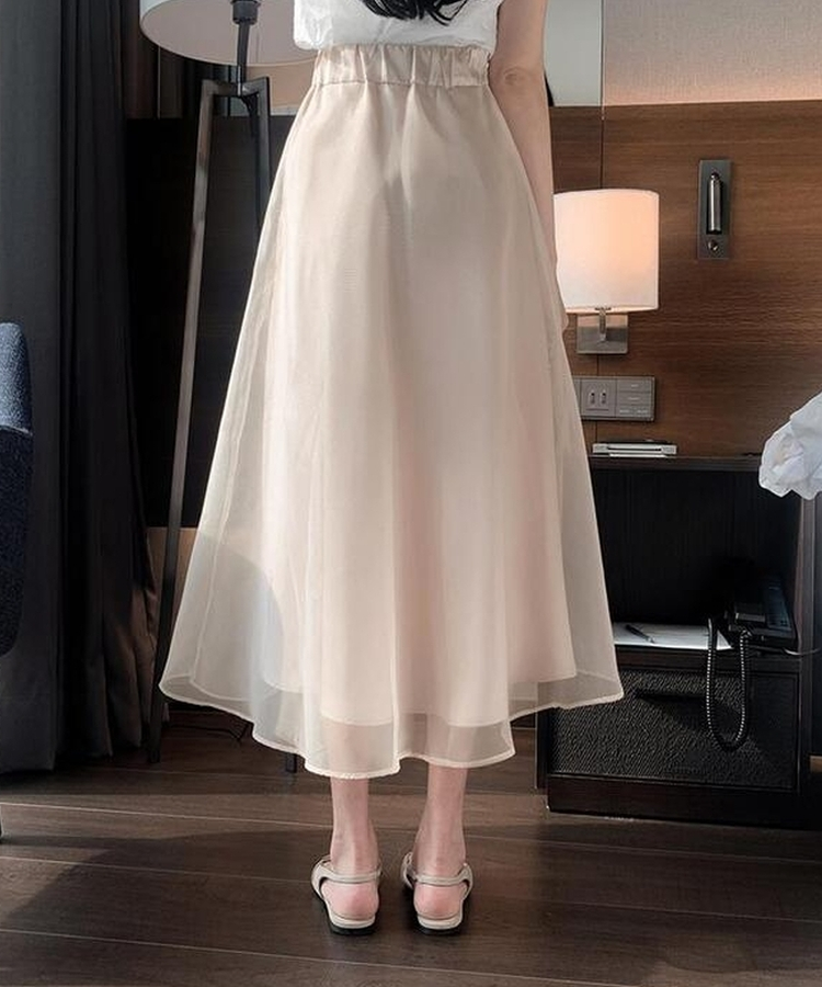 フレアロングスカート BEIGE