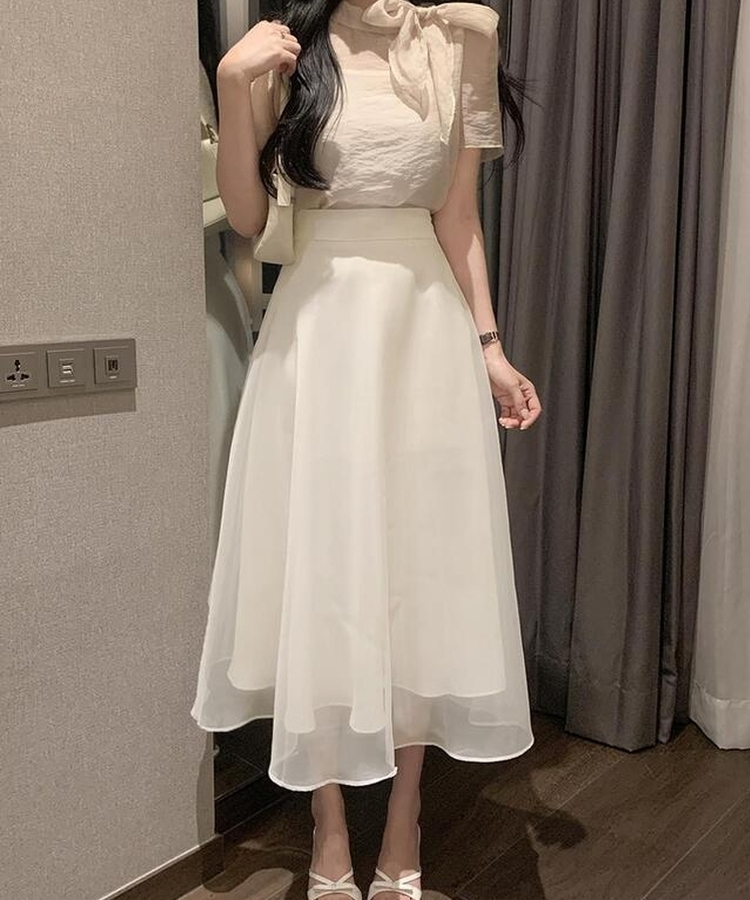 フレアロングスカート IVORY