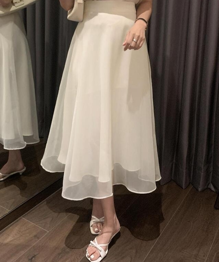 フレアロングスカート IVORY