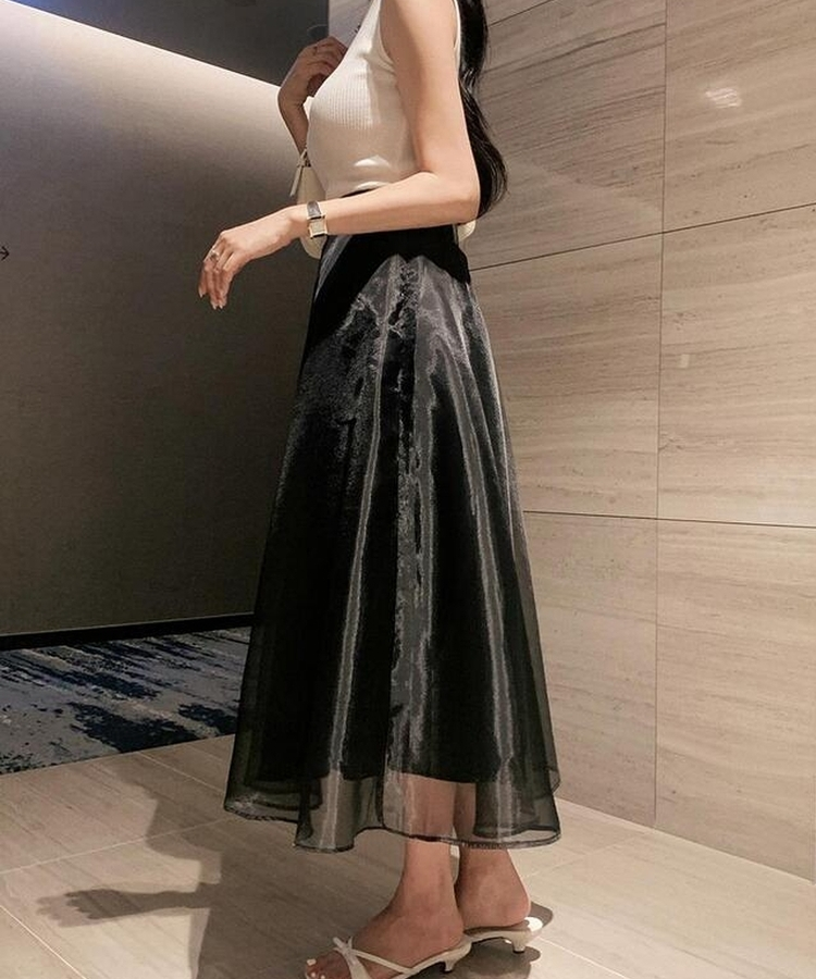 フレアロングスカート BLACK