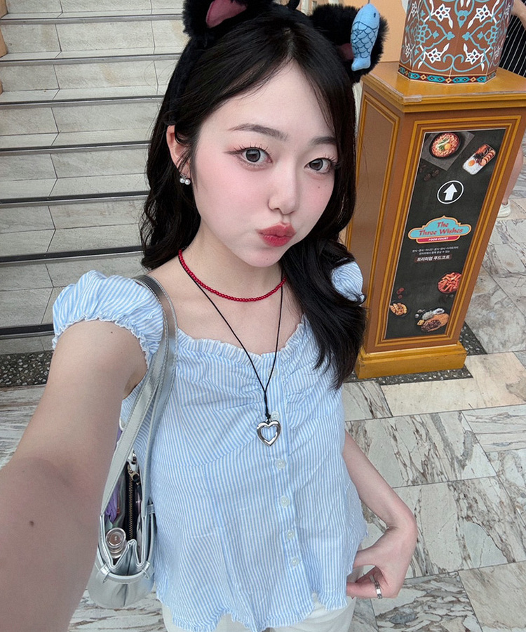 그린 아크릴 목걸이 레드
