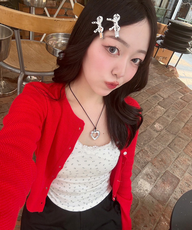 롱스트랩 하트목걸이 블랙