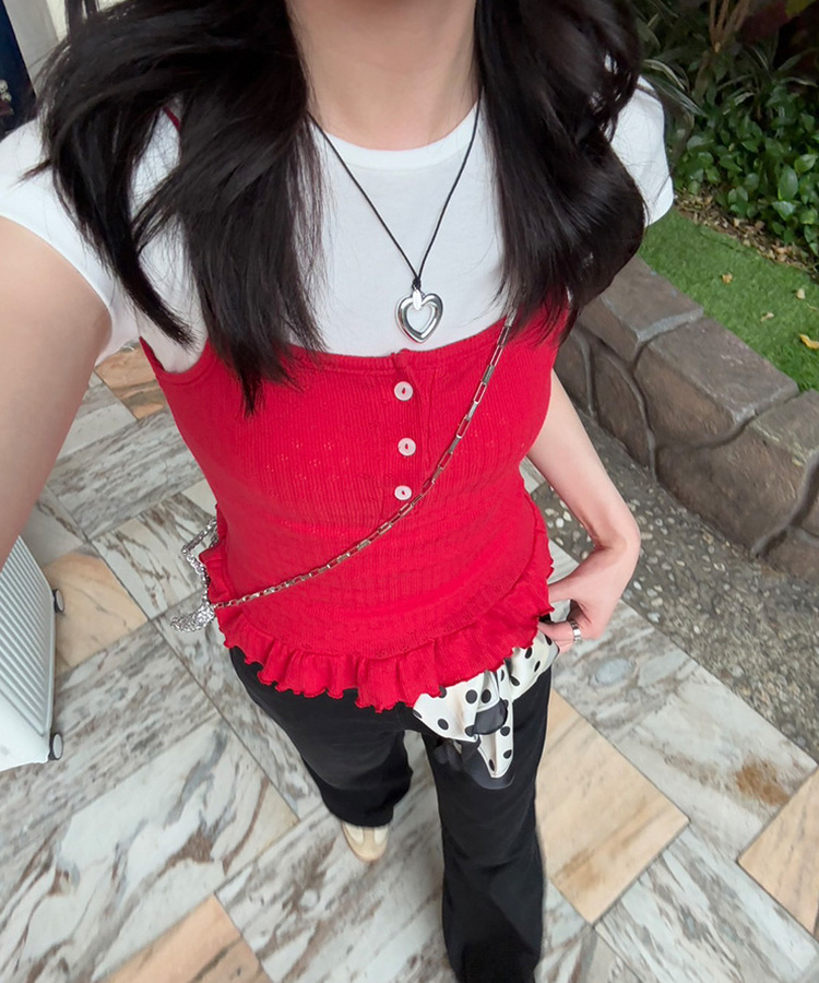 롱스트랩 하트목걸이 블랙