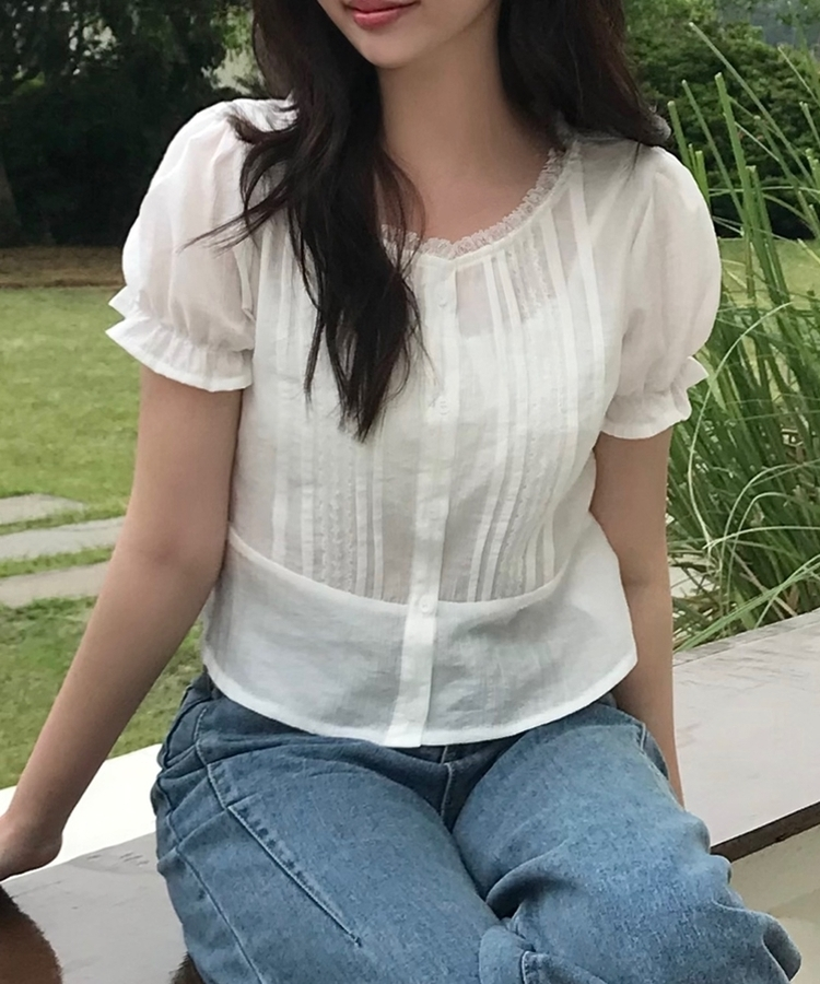 エンジェルレースフリルブラウス WHITE
