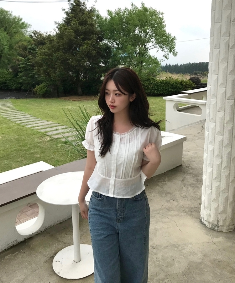 エンジェルレースフリルブラウス WHITE