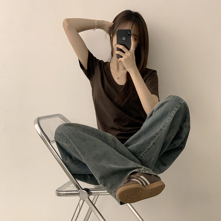 オーバーフィット半袖Tシャツ(5color) CHESTNUT BROWN