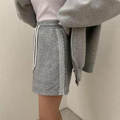 ミニスカート レースバンディングスカート GREY
