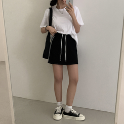 ミニスカート レースバンディングスカート BLACK