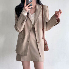 VネックリブニットTシャツ 6colors IVORY