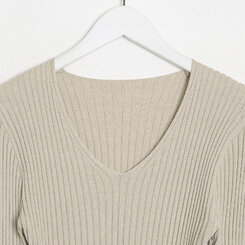 VネックリブニットTシャツ 6colors