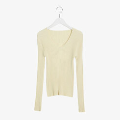 VネックリブニットTシャツ 6colors