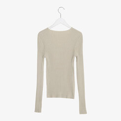 VネックリブニットTシャツ 6colors