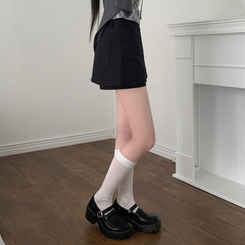 ブーツ 厚底バックルウォーカーローファー BLACK