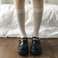 ブーツ 厚底バックルウォーカーローファー BLACK