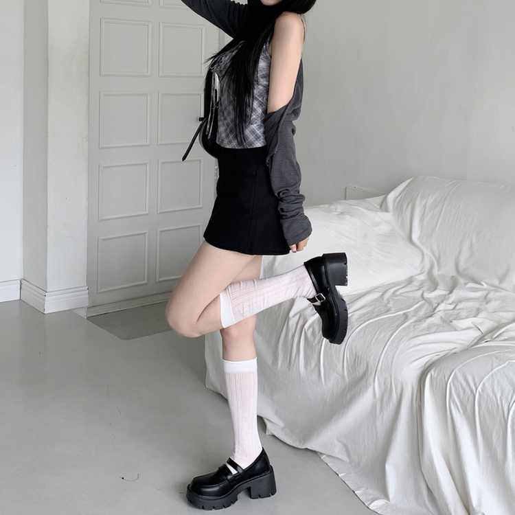 厚底バックルウォーカーローファー BLACK
