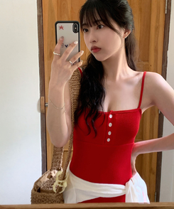 モノキニ ペタルボタンモノキニ RED