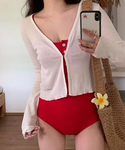 モノキニ ペタルボタンモノキニ RED