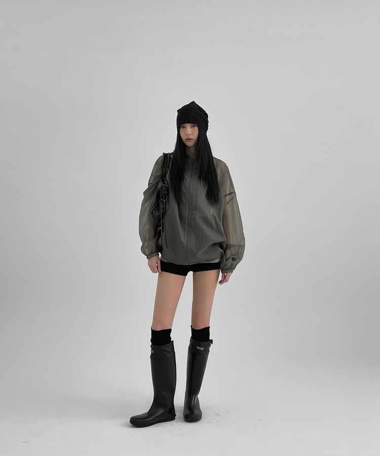ストラップロングレインブーツ BLACK