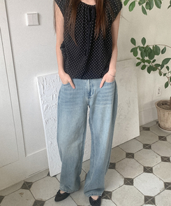 デニム エルティスワイドデニムパンツ LIGHT DENIM
