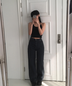 デニム 【丈別】セミワイドデニムパンツ(5color) NAVY