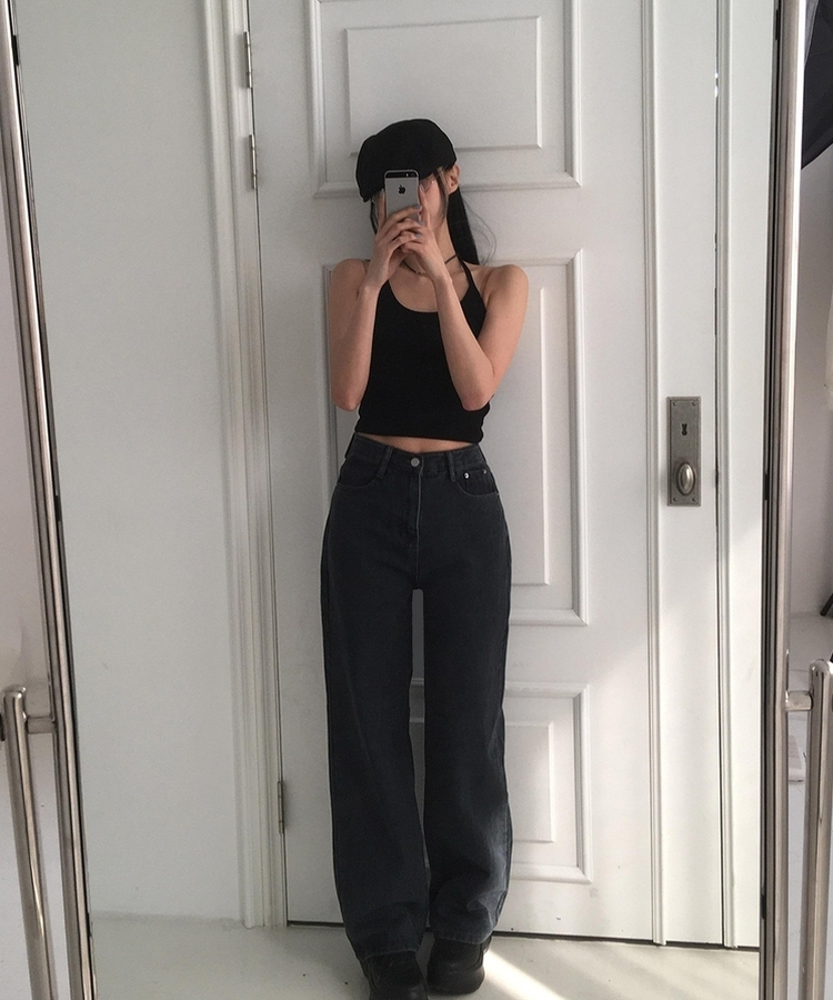 【丈別】セミワイドデニムパンツ(5color) NAVY