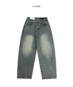 【丈別】ウォッシングサイドピンタックワイドパンツ