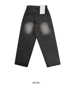 【丈別】ウォッシングサイドピンタックワイドパンツ