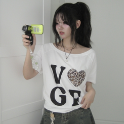 半袖Tシャツ オフショルダーセミクロップ半袖Tシャツ IVORY