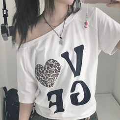 半袖Tシャツ オフショルダーセミクロップ半袖Tシャツ IVORY